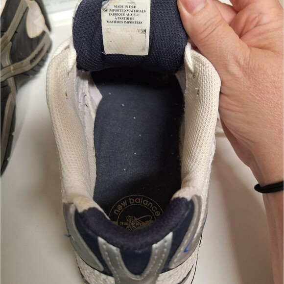 New Balance Mens White/Silver/Blue Running Shoes, Size: 9-1/2 with Box main image 6
